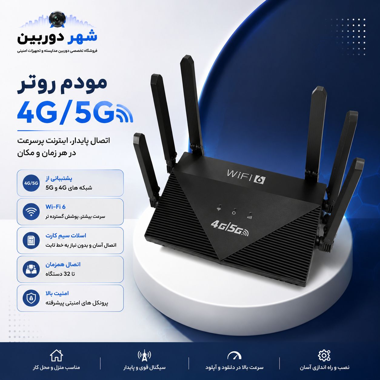 مودم 6 آنتن سیکارت خور وارداتی