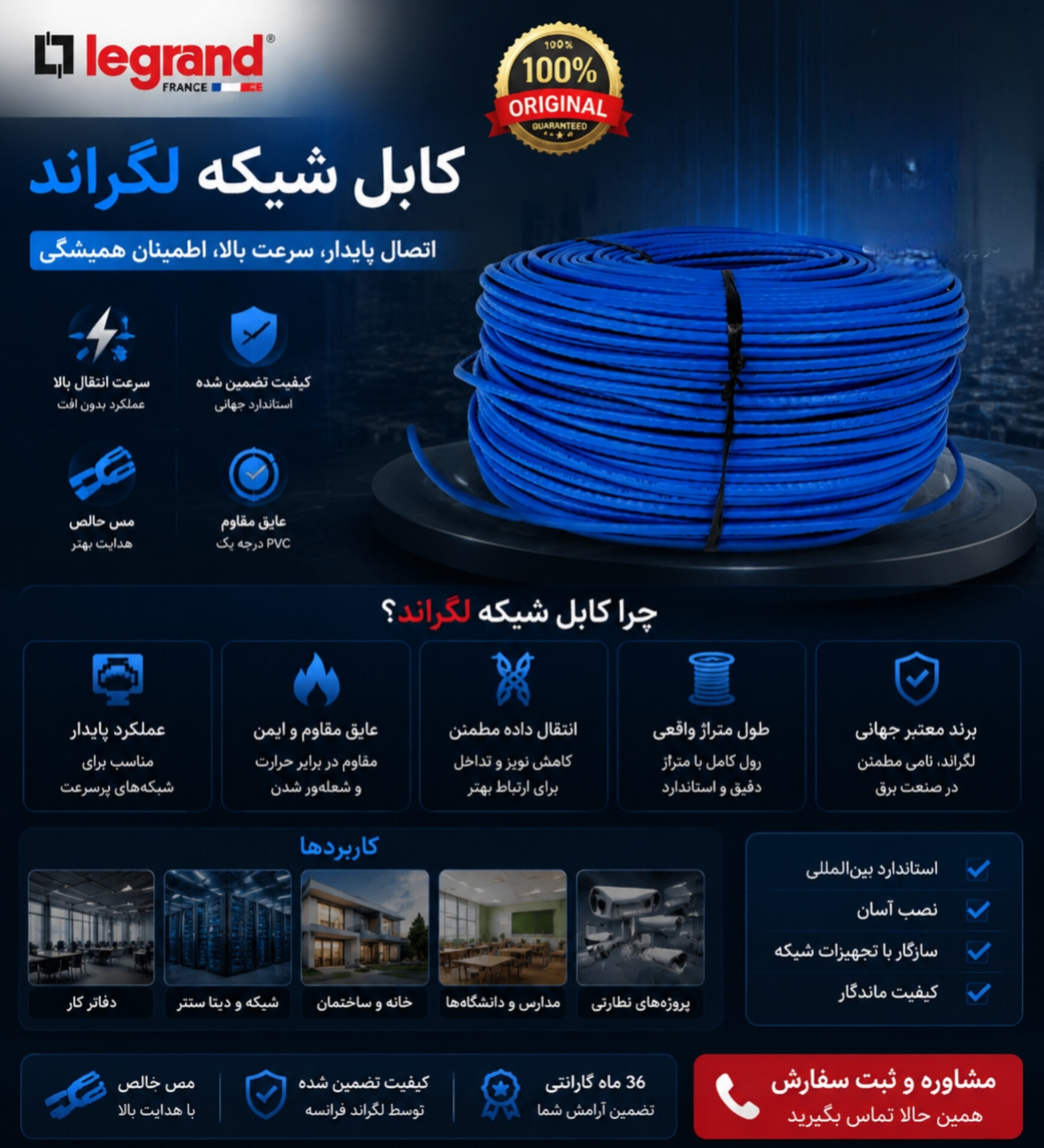 کابل شبکه CAT6