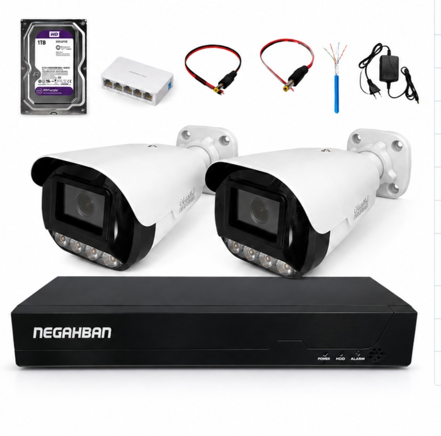 پکیج2دوربین مداربسته نگاهبان IP BN_905_FG+هارد 1 ترابایت و دستگاه NVR+نصب راحت