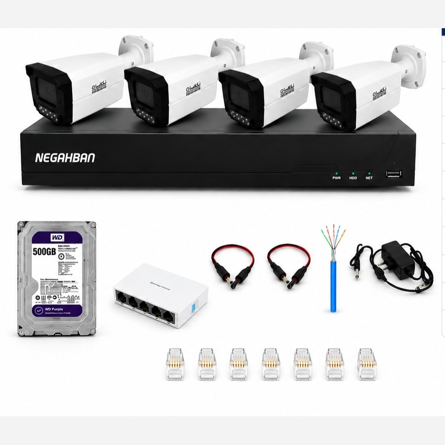 پکیج 4 تایی BN-905-KJ دوربین مداربستهIP+کیفیت بالا +هارد 500+NVR