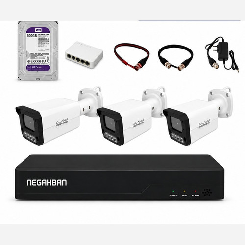پکیج3دوربینBN-905-KJ مداربستهFull HD،NVR +هارد 500 گیگ