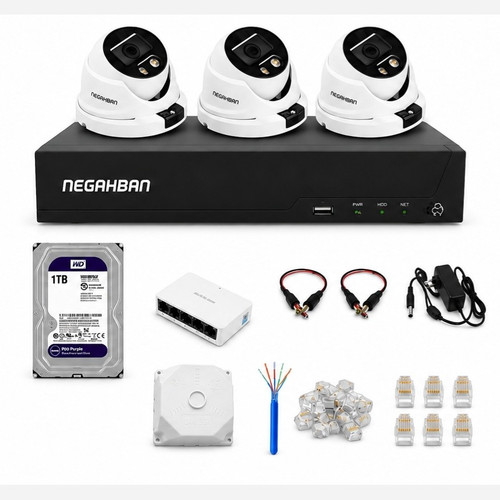 پک 3 دوربین مداربسته،DN-957-XN 5M IP+دستگاه NVR+هارد1 ترابایت با کیفیت عالی