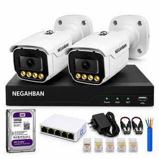 پکیج 2تاییBN_905-FK دوربین مداربسته حرفه ایIP نگاهبان + هارد500 وسترن،نصب آسان،2سال گارانتی